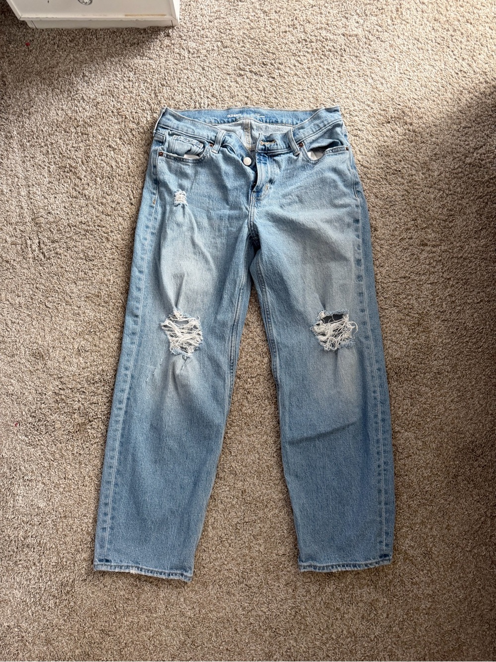 Old Navy Light Blue Distressed Boyfriend Jeans